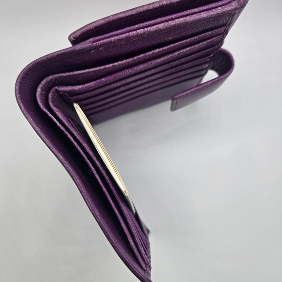 Yves Saint Laurent Purple Leather Wallet - Picture 6 of 6